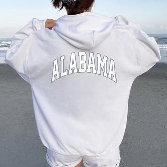Retro Alabama Alabama Classic Red Grey Women Oversized Hoodie Back Print - Thegiftio UK