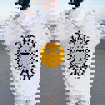 Retro First Grade Smile Face Back To School Teacher Student Women Oversized Hoodie Back Print - Thegiftio