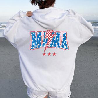 Retro Mama Dada Mini 4Th Of July American Family Matching Women Oversized Hoodie Back Print - Thegiftio UK