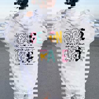 Second Grade Dream Team Back To School 1St Grade Teacher Women Oversized Hoodie Back Print - Thegiftio