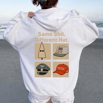 Same Shit Different Hat For Women Women Oversized Hoodie Back Print - Thegiftio UK