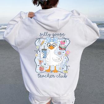 Silly Goose Teacher Club Back To School First Day Women Oversized Hoodie Back Print - Thegiftio UK