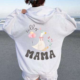 Silly Mama Silly Goose Mom Birthday Family Matching Party Women Oversized Hoodie Back Print - Thegiftio UK