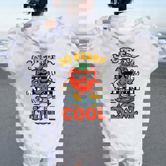 So Berry Cool Groovy Fresa Retro Gráfico Women Oversized Hoodie Back Print - Regaloses