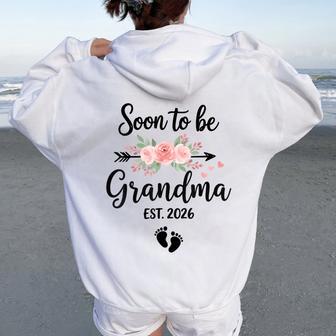 Soon To Be Grandma 2026 Women Oversized Hoodie Back Print - Thegiftio UK