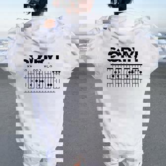 Sorry I-Dgaf Guitar Hidden Message Accords De Guitare Sweat à capuche oversize pour femme avec imprimé dans le dos - Cadeauxyz