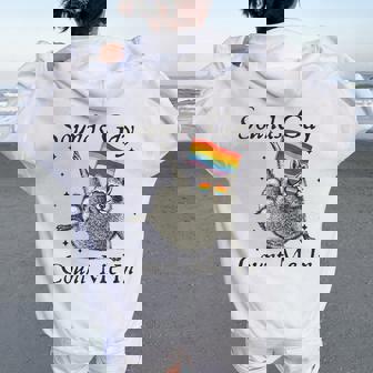 Sounds Gay Count Me In Racoon Rainbow Flag Lgbt Gay Pride Women Oversized Hoodie Back Print - Thegiftio