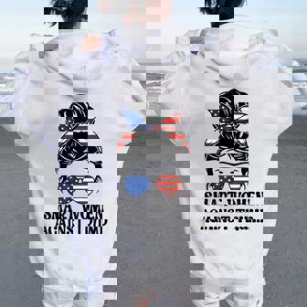 Swat Smart Against Trump Anti-Trump 2024 Women Oversized Hoodie Back Print - Thegiftio