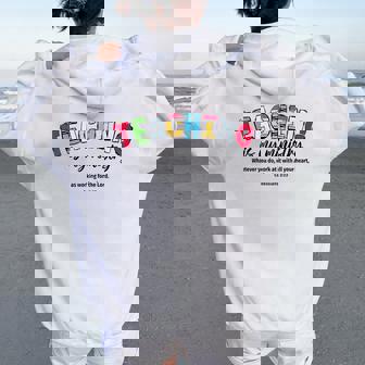 Teaching Is My Ministry Christian Teacher Bible Verse Women Oversized Hoodie Back Print | Mazezy