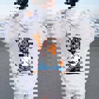 Teckel ロックミュージック 男性 子供 女性 ソーセージ 犬 ダックスフンド 長袖tシャツ レディース オーバーサイズ パーカー バックプリント - Kawaiitshirt