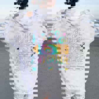 Tie Dye 2Nd Grade Back To School Hello Second Grade Teacher Women Oversized Hoodie Back Print - Thegiftio