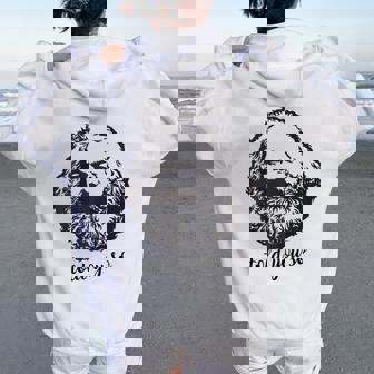 Told You So Karl Marx Sarcastic Hipster Political Joke Manche Raglan Sweat à capuche oversize pour femme avec imprimé dans le dos - Cadeauxyz