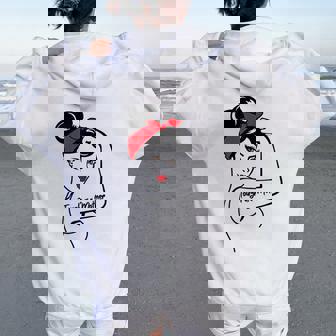 Tough As A Mother Brown Eyes Rosie The Riveter Mother's Day Women Oversized Hoodie Back Print - Thegiftio