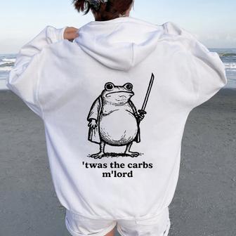 Twas The Carbs M Lord Medieval Frog Lover Women Women Oversized Hoodie Back Print - Thegiftio UK