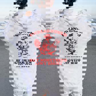 Undiagnosed But Something Ain't Right Raccoon Chicken Women Oversized Hoodie Back Print | Mazezy