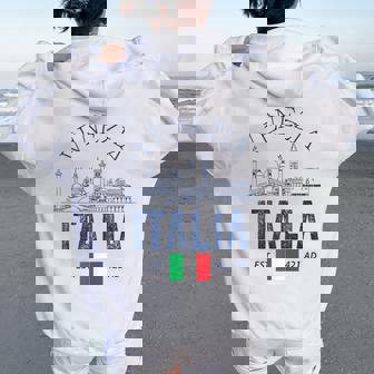 Venezia Italiaouvenirenecia Italia Bandera Recordatorio Hombres Es Women Oversized Hoodie Back Print - Regaloses