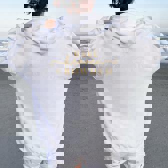 Vintage Make Heaven Crowded Christian Religious Women Oversized Hoodie Back Print | Mazezy