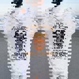 Virgo Queen Messy Bun Zodiac It's My Birthday Woman Girl Women Oversized Hoodie Back Print - Thegiftio