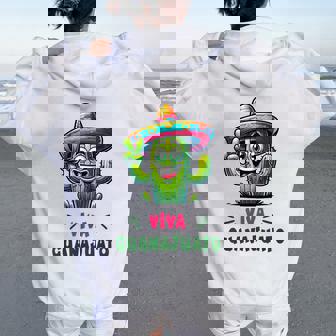 Viva Guanajuato Mexico Cactus ビバ・グアナファト・メキシコ サボテン・ソンブレロ レディース オーバーサイズ パーカー バックプリント - Kawaiitshirt