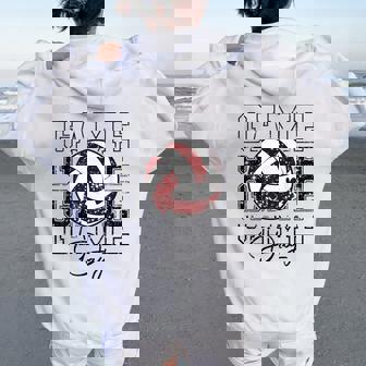 Volleyball Game Day Girls Volleyball Mom Maroon & White Women Oversized Hoodie Back Print | Seseable CA