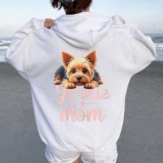 Yorkshire Terrier Mom Dog Yorkie Mama Cute Puppy For Women Women Oversized Hoodie Back Print - Thegiftio UK