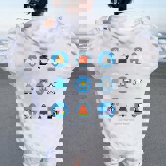 「Twin Bee」9 Circles レディース オーバーサイズ パーカー バックプリント - Kawaiitshirt