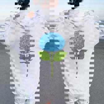 【花の花】あじさい美、花好き、自然 レディース オーバーサイズ パーカー バックプリント - Kawaiitshirt