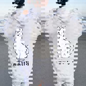 ねこのいいなり 猫 ネコ 白猫 イラスト おもしろ おしゃれ シンプル かわいい 猫飼い 猫好き 男性 女性 レディース オーバーサイズ パーカー バックプリント - Kawaiitshirt