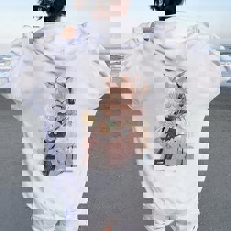 アニメ ワイフ かわいい アニメ 漫画 猫 女の子 甘い レトロ 日本 レディース オーバーサイズ パーカー バックプリント - Kawaiitshirt