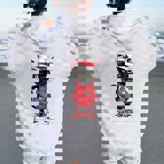 カナダデー 面白い クール 黒猫 カナダ国旗 キッズ 女の子 男の子 レディース オーバーサイズ パーカー バックプリント - Kawaiitshirt