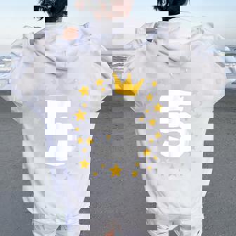 キッズ 誕生日 数字 5歳 男の子 女の子 キング クイーン レディース オーバーサイズ パーカー バックプリント - Kawaiitshirt