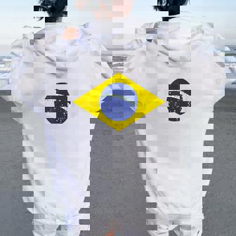 グリーン ブラジル国旗 サッカー ファン 男性 女性 男の子 女の子 キッズ レディース オーバーサイズ パーカー バックプリント - Kawaiitshirt