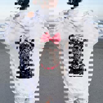 コケット ボウケーン コルソ 犬 ママ ピンクリボン 女の子 レディース オーバーサイズ パーカー バックプリント - Kawaiitshirt