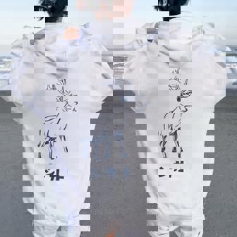 シカトhikato しかと 鹿 イラスト 簡単 鹿の十 鹿十 無視 シカトする 花札 言葉 おもしろ レディース オーバーサイズ パーカー バックプリント - Kawaiitshirt