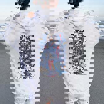 シャーク ワイフ 東京 アニメ ワイフ 女の子 かわいい カワイイ 漫画 レトロ 長袖tシャツ レディース オーバーサイズ パーカー バックプリント - Kawaiitshirt