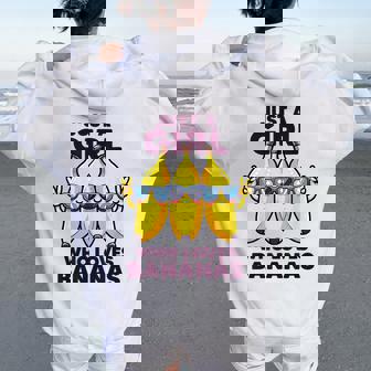 バナナ好きな女の子だけフルーツファニーイエローバナナ好き レディース オーバーサイズ パーカー バックプリント - Kawaiitshirt