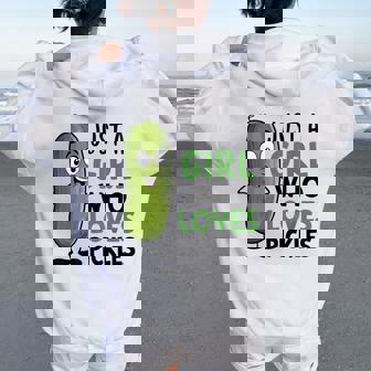 ピクルスが大好きな女の子だけ おかしなきゅうり レディース オーバーサイズ パーカー バックプリント - Kawaiitshirt