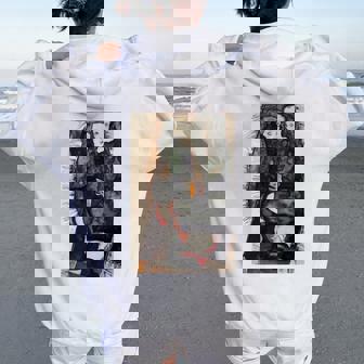 フリンジ付きの毛布の上の二人の女の子 エゴン・シーレ作 1911 長袖tシャツ レディース オーバーサイズ パーカー バックプリント - Kawaiitshirt