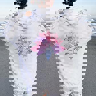 ヨガ 瞑想 カラフル ボーホー ロータス 曼荼羅 蓮の花 レディース オーバーサイズ パーカー バックプリント - Kawaiitshirt