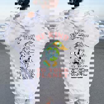 レトロ グルービー Be Kind To Your Planet Earth Day 70年代 80年代 4月 レディース オーバーサイズ パーカー バックプリント - Kawaiitshirt