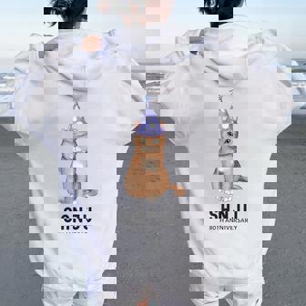 傘寿祝い 猫好き 男性 女性 傘寿 お祝い 80歳 かわいい ねこ おしゃれ 猫 黄色 レディース オーバーサイズ パーカー バックプリント - Kawaiitshirt