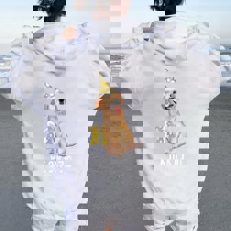 古希祝い 犬好き 男性 女性 父 母 古希 お祝い 70歳 かわいい 犬 ゴールデンレトリバー おもしろ レディース オーバーサイズ パーカー バックプリント - Kawaiitshirt