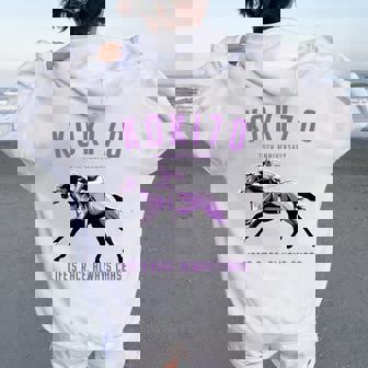 古希祝い 競馬好き うま 馬好き 父 母 男性 女性 70歳お祝い Life's Race Always Chase 長袖tシャツ レディース オーバーサイズ パーカー バックプリント - Kawaiitshirt