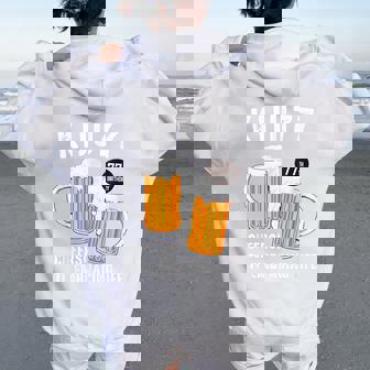 喜寿祝い ビール好き 酒好き 父 母 男性 女性 77歳お祝い Cheers To Embracing Life レディース オーバーサイズ パーカー バックプリント - Kawaiitshirt