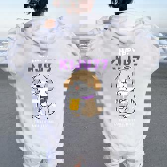 喜寿祝い ビール好き 酒好き 犬好き 父 母 男性 女性 77歳お祝い かわいい おもしろ 長袖tシャツ レディース オーバーサイズ パーカー バックプリント - Kawaiitshirt