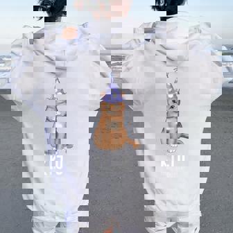 喜寿祝い 猫好き 男性 女性 喜寿 お祝い 77歳 かわいい ねこ おしゃれ 猫 紫色 レディース オーバーサイズ パーカー バックプリント - Kawaiitshirt