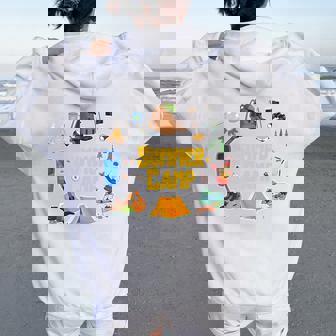 夏のキャンプ旅行 キャンパー キッズ 女の子 男の子 お揃い 長袖tシャツ レディース オーバーサイズ パーカー バックプリント - Kawaiitshirt