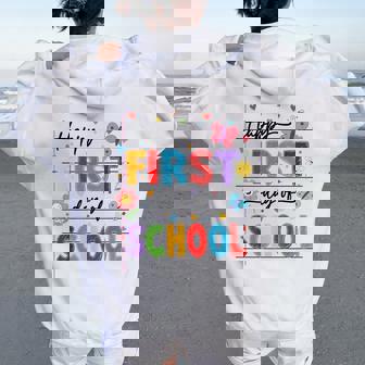 新学期 ハッピー 初日 学校 男の子 女の子 先生 レディース オーバーサイズ パーカー バックプリント - Kawaiitshirt