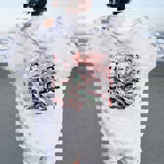 日本 浮世絵 京都 祇園甲部 五花街 桜 舞妓 着物 バックプリント レディース オーバーサイズ パーカー バックプリント - Kawaiitshirt