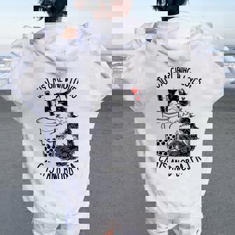 猫が大好きな女の子とボバティーラグドール猫好き レディース オーバーサイズ パーカー バックプリント - Kawaiitshirt